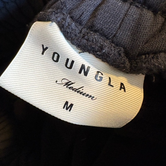 YoungLA Center Line Jogger Sweatpants Medium Black Spellout - Picture 7 of 8